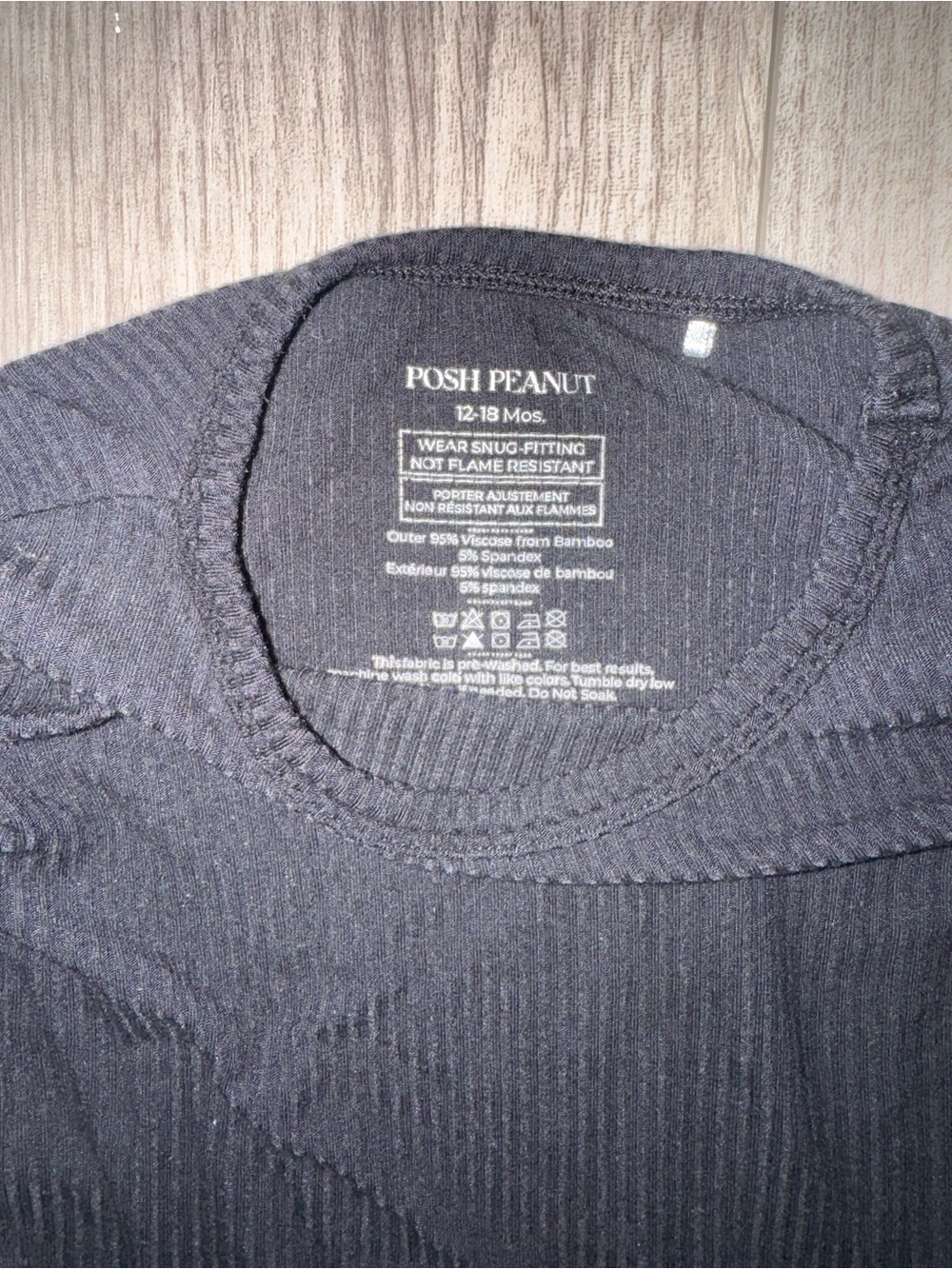 POSH PEANUT Black Ribbed Two-Piece Pajama Set - Picture 2 of 2